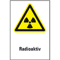 Warn-Kombischild Radioaktiv, ASR/ISO, Aluminium, 200x300mm