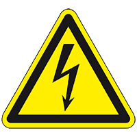 Warnschild Warnung vor elektrischer Spannung, ASR/ISO, Folie, SL 50mm,500/Rolle