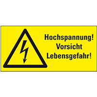 Warn-Kombisch. Hochspannung Vorsicht Lebensgefahr, praxisb., Kunststoff,300x200mm
