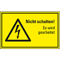 Masch.-Hinweissch.Warn. elekt.Spannung Nicht schalten!..., Magnetfolie,300x200mm