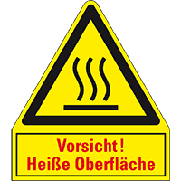Thermo Kombi-Warnschild Heiße Oberfläche, ASR/ISO, Aluminium, 240x210mm