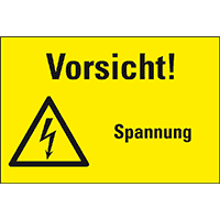 Warn-Kombischild Vorsicht! Spannung, Magnetfolie, 200x120mm