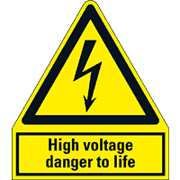 Warn-Kombischild High voltage danger to life, Kunststoff, 210x240mm