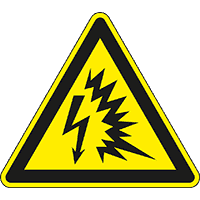 Warnschild Warnung vor Lichtbogen, RoHS konform, ISO, Folie, selbstkl., SL 100mm