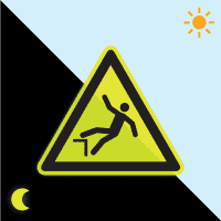 PERMALIGHT® power Warnsch. Warnung v. Absturzgefahr, ISO, Folie, fluoresz., SL 100mm