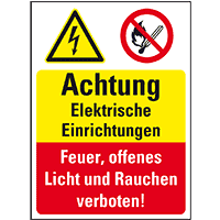 Sicherheits-Kombischild mit Symbolen, Elektrische..., Folie, 200x300mm