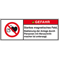 Produktsicherh.schild Gef.Starkes magnetisches Feld, RoHS konform, Folie,200x75mm