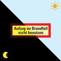 PERMALIGHT® power Feuerwehrsch.Aufzug im Brandfall nicht ben., Aluminium,210x74mm