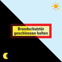 PERMALIGHT® power Feuerwehrschild Brandschutztür geschlossen..., Alu,297x105mm
