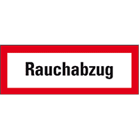 Feuerwehrschild Rauchabzug, Folie, selbstklebend, 148x52mm