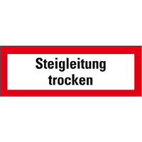 Feuerwehrzeichen Steigleitung trocken, Kunststoff, 210x74mm