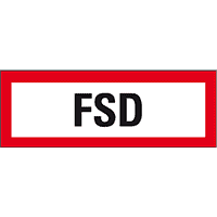 Feuerwehrschild FSD, Kunststoff, 297x105mm