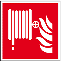 Brandschutzzeichen Löschschlauch, ASR/ISO, Folie, selbstklebend, 200x200mm