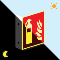 PERMALIGHT® power Fahnenschild Feuerlöscher, ASR/ISO, Aluminium, 150x150mm