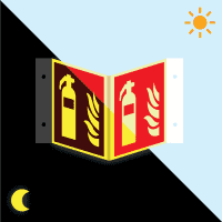 PERMALIGHT® power Nasenschild Feuerlöscher, ASR/ISO, Aluminium, 200x200mm
