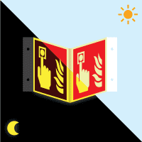 PERMALIGHT® power Nasenschild Brandmelder, ASR/ISO, Aluminium, 200x200mm