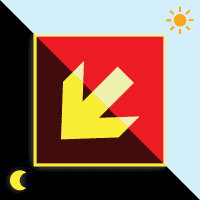 PERMALIGHT® power Brandschutzz.Richtungspfeil diagonal, ASR, Aluminium,200x200mm