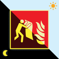 PERMALIGHT® power Brandschutzschild Feuerlöschdecke, ISO, Folie, 200x200mm