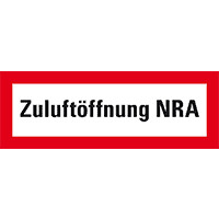 Feuerwehrzeichen Zuluftöffnung NRA, DIN 4066, Folie, selbstkl., 297x105mm