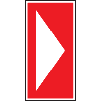 Richtungsangabe gerade, DIN/TR 4844-4, rot, Kunststoff, 75x150mm