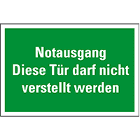 Rettungszeichen Notausgang Tür darf nicht verstellt..., praxisb., Folie,300x200mm