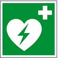 Rettungszeichen Automatisierter externer Defibrillator, ASR/ISO, Folie,200x200mm