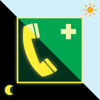 PERMALIGHT® power Rettungszeichen Notruftelefon, ASR/ISO, Folie, 200x200mm