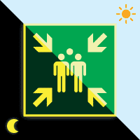 PERMALIGHT® power Rettungszeichen Sammelstelle, ASR/ISO, Aluminium, 400x400mm