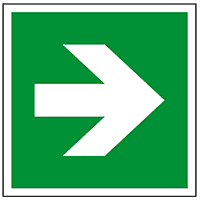 Rettungszeichen Richtungspfeil gerade, ASR/ISO, Folie, selbstklebend, 150x150mm