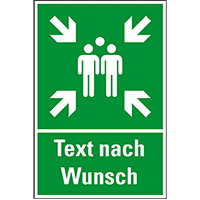 Rettungszeichen-Kombischild Sammelstelle, TnW, ASR/ISO, Kunststoff, 400x600mm