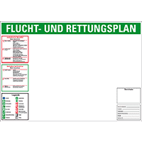 Flucht- und Rettungswegplan, im Rahmen, DIN ISO 23601, Kunststoff, 420x297mm