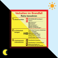 PERMALIGHT® power Notfallplan Verhalten im Brandfall, Kunststoff, 200x200mm