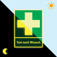 PERMALIGHT® power Rettungsz.-Kombischild Erste Hilfe, TnW, Aluminium, 300x400mm