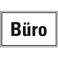 Türhinweisschild Büro, Folie, selbstklebend, 300x200mm