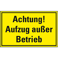 Warnschild Aufzug außer Betrieb, Magnetfolie, 120x200mm