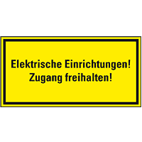 Hinweisschild Elektrische Einrichtungen!-Zugang..., ASR, Folie, selbstkl.,200x100mm