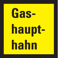 Feuerwehrzeichen Gashaupthahn, Aluminium RA0, reflektierend, 250x250mm
