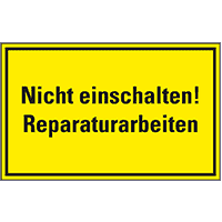 Warnschild Nicht einschalten! Reparaturarbeiten, Magnetfolie, 120x200mm