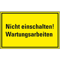 Warnschild Nicht einschalten! Wartungsarbeiten, Magnetfolie, 120x200mm