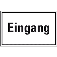 Türhinweisschild Eingang, Folie, selbstklebend, 300x200mm