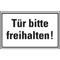 Türhinweisschild Tür bitte freihalten!, Folie, selbstklebend, 150x100mm