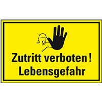 Hinweisschild Zutritt verboten! Lebensgefahr!, Kunststoff, 300x200mm