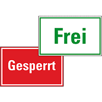 Doppelseitiges Magnetschild Frei-Gesperrt, Magnetfolie, 300x200mm