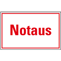 Hinweisschild Notaus, Kunststoff, 300x200mm