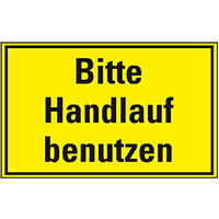 Hinweisschild Bitte Handlauf benutzen, Kunststoff, 300x200mm