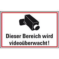 Hinweis-Kombischild Bereich wird videoüberwacht, Kunststoff, 300x200mm
