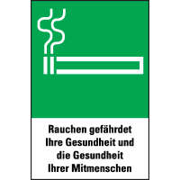 Hinweisschild Rauchen erlaubt, grün/schwarz, Kunststoff, 200x305mm, 3/VE