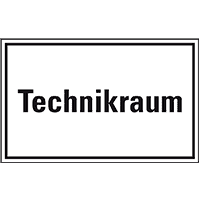 Hinweisschild Technikraum, Folie, selbstklebend, 300x200mm