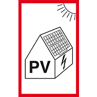 Dreifke® Aufkleber Warnhinweis für eine PV-Anlage (Photovoltaikanlage),  Folie, 140x60 mm, Privatgrundstück und Haus, Hinweisschilder &  Piktogramme, Schilder & Etiketten