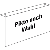 Rettungs-Fahnenschild blanko, doppelseitig, zur Deckenmontage, Kunststoff,300x150mm